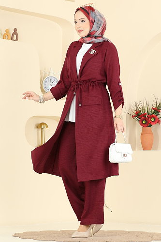 moda selvim Combined 5038MP806 Burgundy - Thumbnail