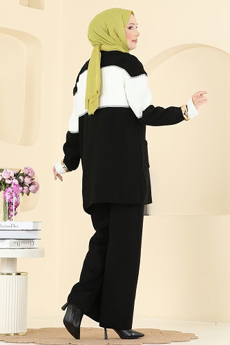 moda selvim طقم أسود 503OZN1046 - Thumbnail