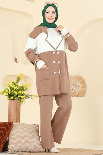 moda selvim طقم بيج 503OZN1046 - Thumbnail