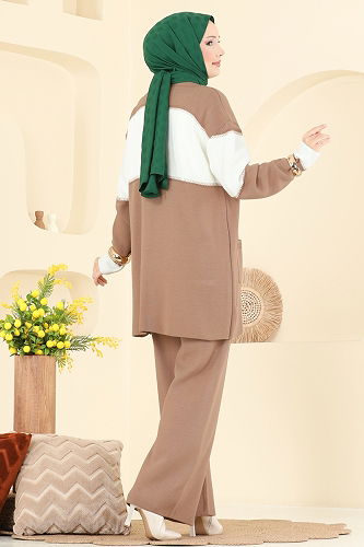 moda selvim طقم بيج 503OZN1046 - Thumbnail