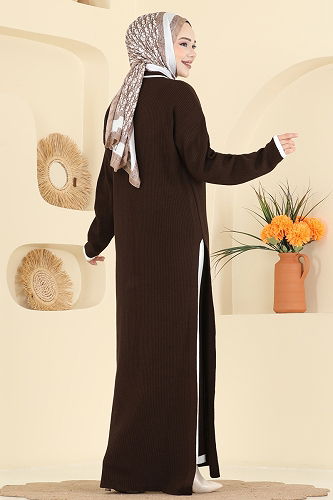 moda selvim طقم بني 503TPK1167 - Thumbnail