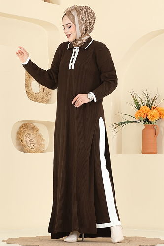 moda selvim طقم بني فاتح 503TPK1167 - Thumbnail