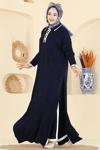 moda selvim طقم كحلي 503TPK1167 - Thumbnail