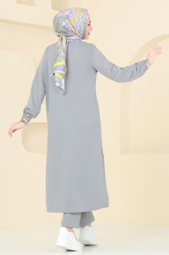 moda selvim طقم رمادي 5083UZ662 - Thumbnail