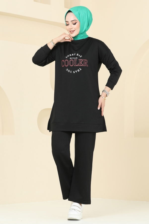 Modaselvim Hijab Combinations Combined 5087UZ662 Black