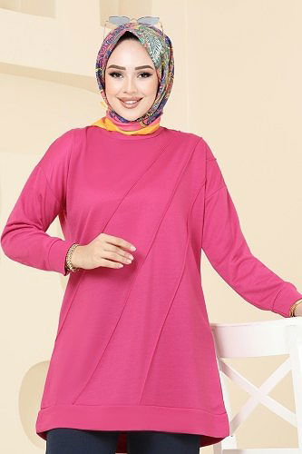 moda selvim طقم فوشيا و كحلي 5089UZ662 - Thumbnail