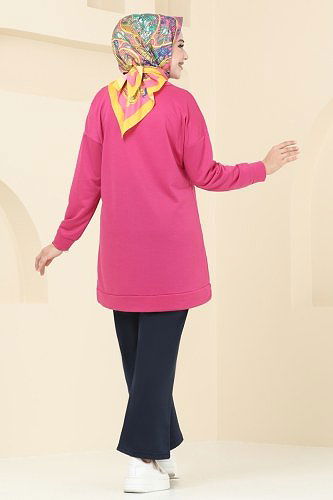 moda selvim طقم فوشيا و كحلي 5089UZ662 - Thumbnail