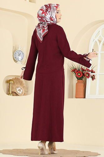 moda selvim Combined 5090DNZ1187 Burgundy - Thumbnail