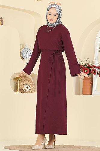 moda selvim طقم خمري 5090DNZ1187 - Thumbnail