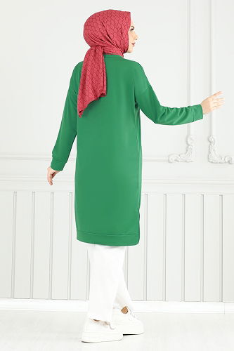 moda selvim طقم بينتون أخضر & سكري 5093UZ662 - Thumbnail