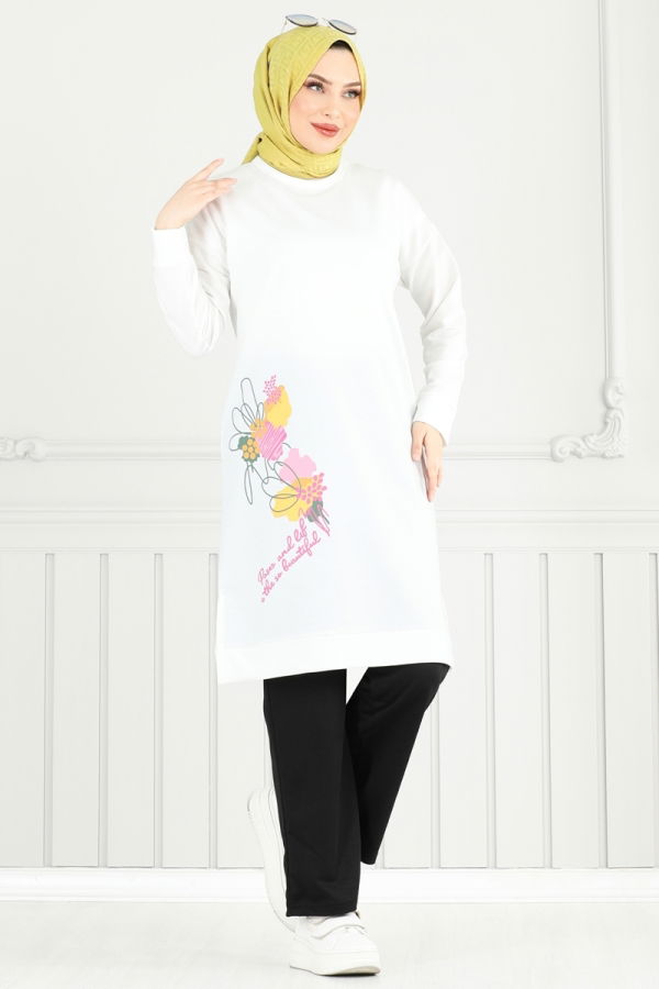 Modaselvim NET 20%+20% DISCOUNT IN THE CARD Combined 5093UZ662 Ecru & Black