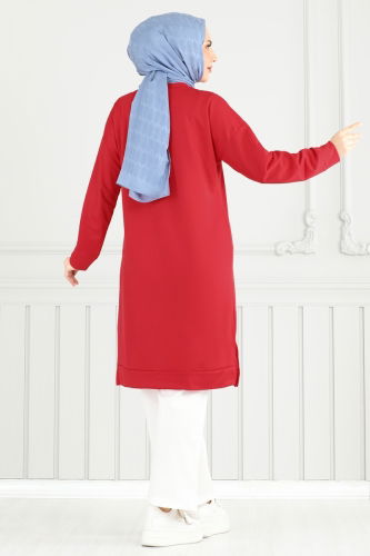 moda selvim طقم أحمر و سكري 5093UZ662 - Thumbnail