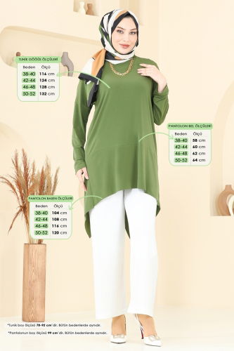 moda selvim طقم أخضر 5095UZ662 - Thumbnail