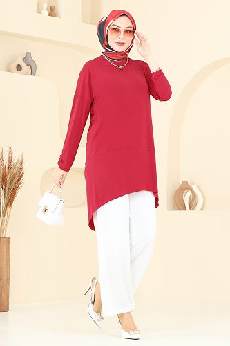 moda selvim طقم أحمر و سكري 5095UZ662 - Thumbnail