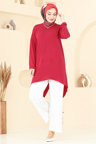 moda selvim طقم أحمر و سكري 5095UZ662 - Thumbnail