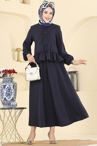 moda selvim طقم كحلي 5096ERK1158 - Thumbnail