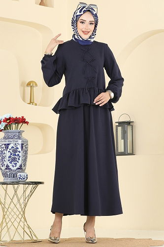 moda selvim طقم كحلي 5096ERK1158 - Thumbnail