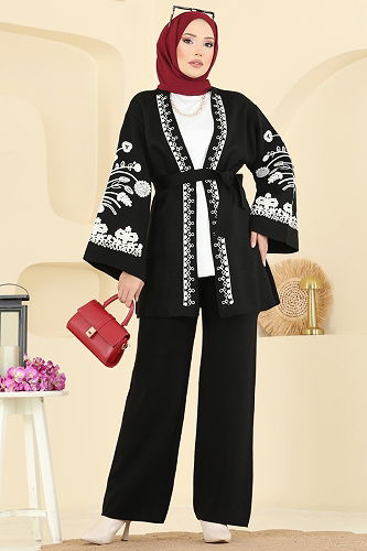 moda selvim طقم أسود 512MT581 - Thumbnail