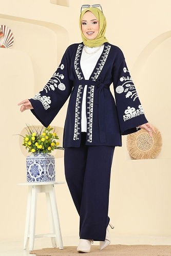 moda selvim طقم كحلي 512MT581 - Thumbnail