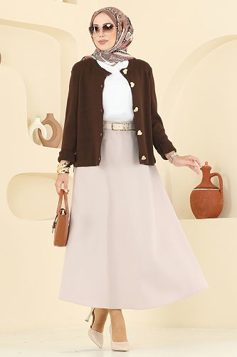 moda selvim طقم بني 5238MP806 - Thumbnail