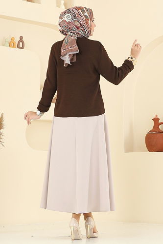 moda selvim طقم بني 5238MP806 - Thumbnail