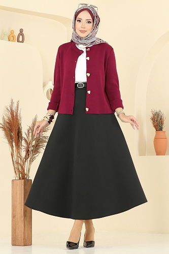 moda selvim Combined 5238MP806 Burgundy - Thumbnail