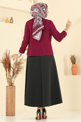 moda selvim Combined 5238MP806 Burgundy - Thumbnail