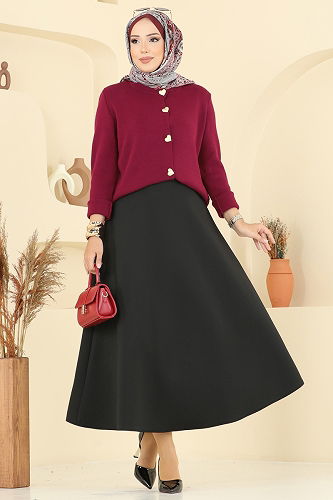 moda selvim طقم خمري 5238MP806 - Thumbnail