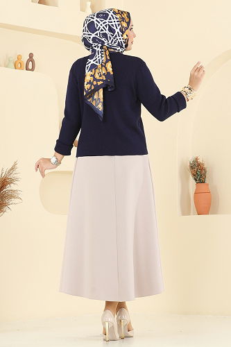 moda selvim طقم كحلي 5238MP806 - Thumbnail