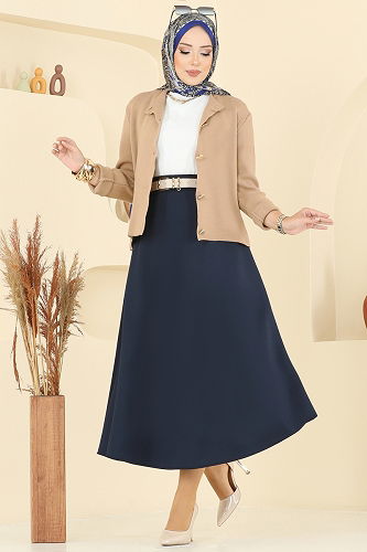 moda selvim طقم بيج 5238MP806 - Thumbnail