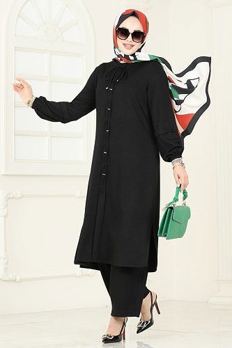 moda selvim طقم أسود 5287AL357 - Thumbnail