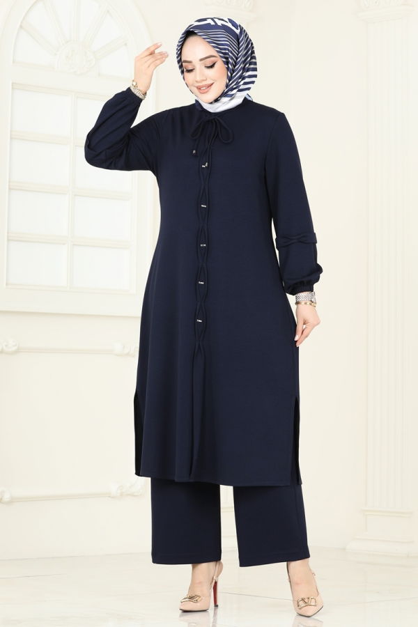 Modaselvim Hijab Combinations Combined 5287AL357 Navy Blue