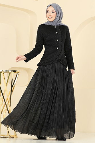 moda selvim طقم أسود 5331DMNK1166 - Thumbnail