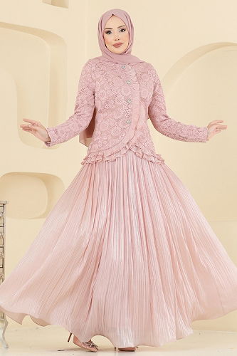 moda selvim طقم بيج وردي 5331DMNK1166 - Thumbnail