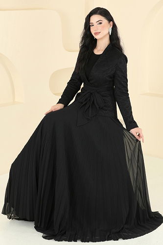 moda selvim طقم أسود 5345DMNK1166 - Thumbnail