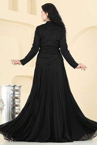 moda selvim طقم أسود 5345DMNK1166 - Thumbnail