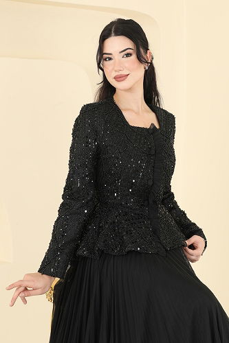 moda selvim طقم أسود 5350DMNK1166 - Thumbnail