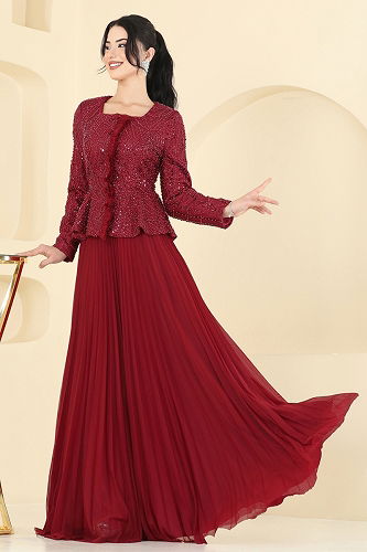 moda selvim طقم خمري 5350DMNK1166 - Thumbnail