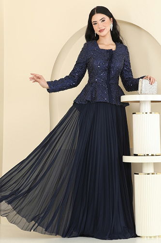 moda selvim طقم كحلي 5350DMNK1166 - Thumbnail