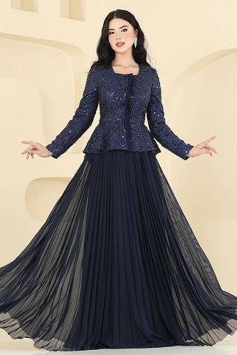 moda selvim طقم كحلي 5350DMNK1166 - Thumbnail