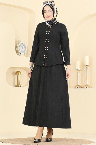 moda selvim طقم أسود 5355AL357 - Thumbnail