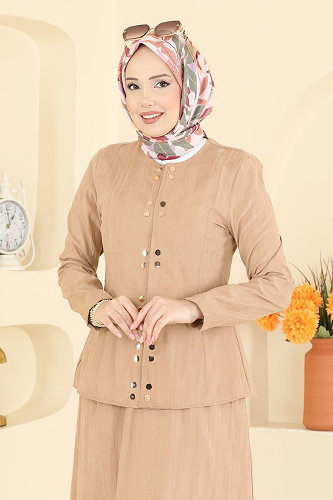 moda selvim طقم بيج 5355AL357 - Thumbnail