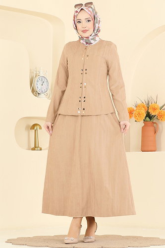 moda selvim طقم بيج 5355AL357 - Thumbnail