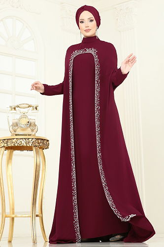 moda selvim طقم خمري 5359DMNK1166 - Thumbnail