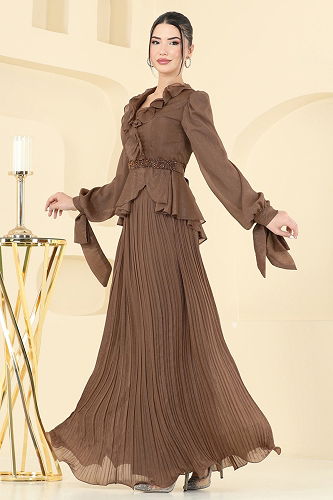 moda selvim طقم بني 5361DMNK1166 - Thumbnail