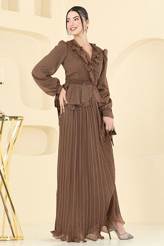 moda selvim طقم بني 5361DMNK1166 - Thumbnail