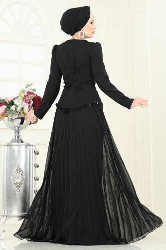 moda selvim طقم أسود 5366DMNK1166 - Thumbnail