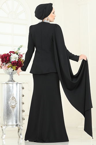 moda selvim طقم أسود 5434DMNK1166 - Thumbnail