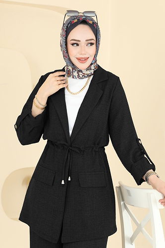 moda selvim طقم أسود 5520MP806 - Thumbnail