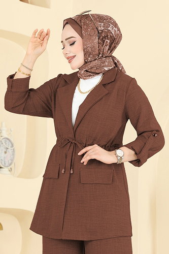 moda selvim طقم بني 5520MP806 - Thumbnail